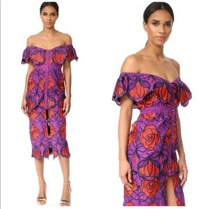 ALICE McCALL Purple Tutti Frutti Floral Midi Cocktail Dress Size US 2.